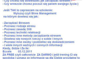 Darmowe szkolenie z zarzadzania stresem