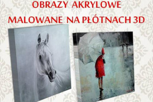 Karykatury, portrety malowane na płótnie 2D