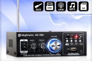 Wzmacniacz stereo 2x40W z radiem,USB,SD card