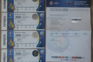 4 bilety na mecz EURO 2016 POLSKA NIEMCY Paryż polski sektor