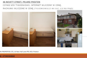 POKOJE DO WYNAJECIA PRESTON