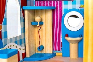 Duży drewniany domek dla lalek+2 lalki gratis!