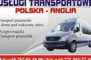 Przewóz osób paczek przeprowadzki Polska Anglia